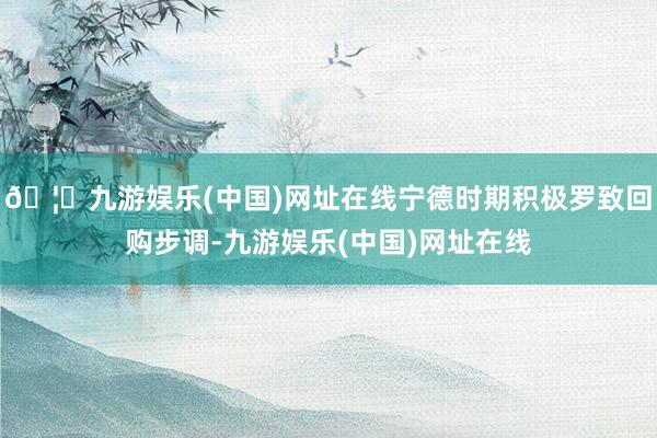 🦄九游娱乐(中国)网址在线宁德时期积极罗致回购步调-九游娱乐(中国)网址在线