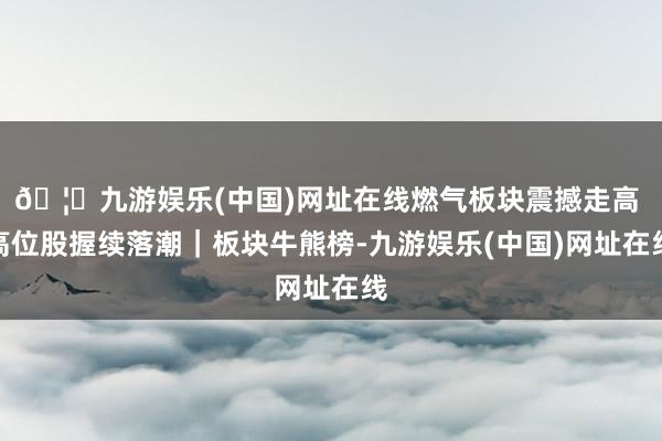 🦄九游娱乐(中国)网址在线燃气板块震撼走高 高位股握续落潮｜板块牛熊榜-九游娱乐(中国)网址在线