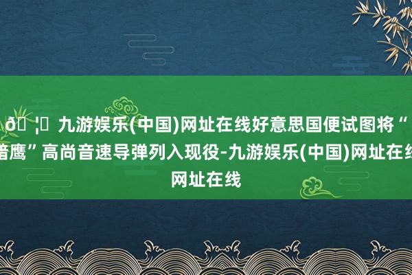 🦄九游娱乐(中国)网址在线好意思国便试图将“暗鹰”高尚音速导弹列入现役-九游娱乐(中国)网址在线